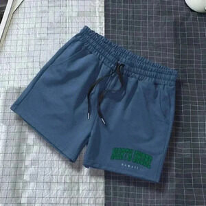 Navy Blue Casual Men's Graphic Shorts